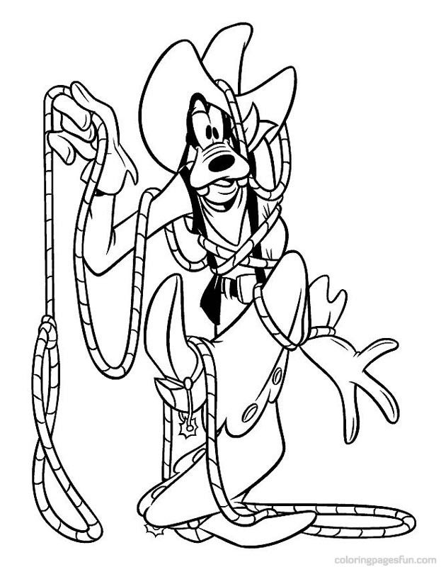 Disney The Cowboy Goofy Coloring Pages - Disney Coloring Pages 