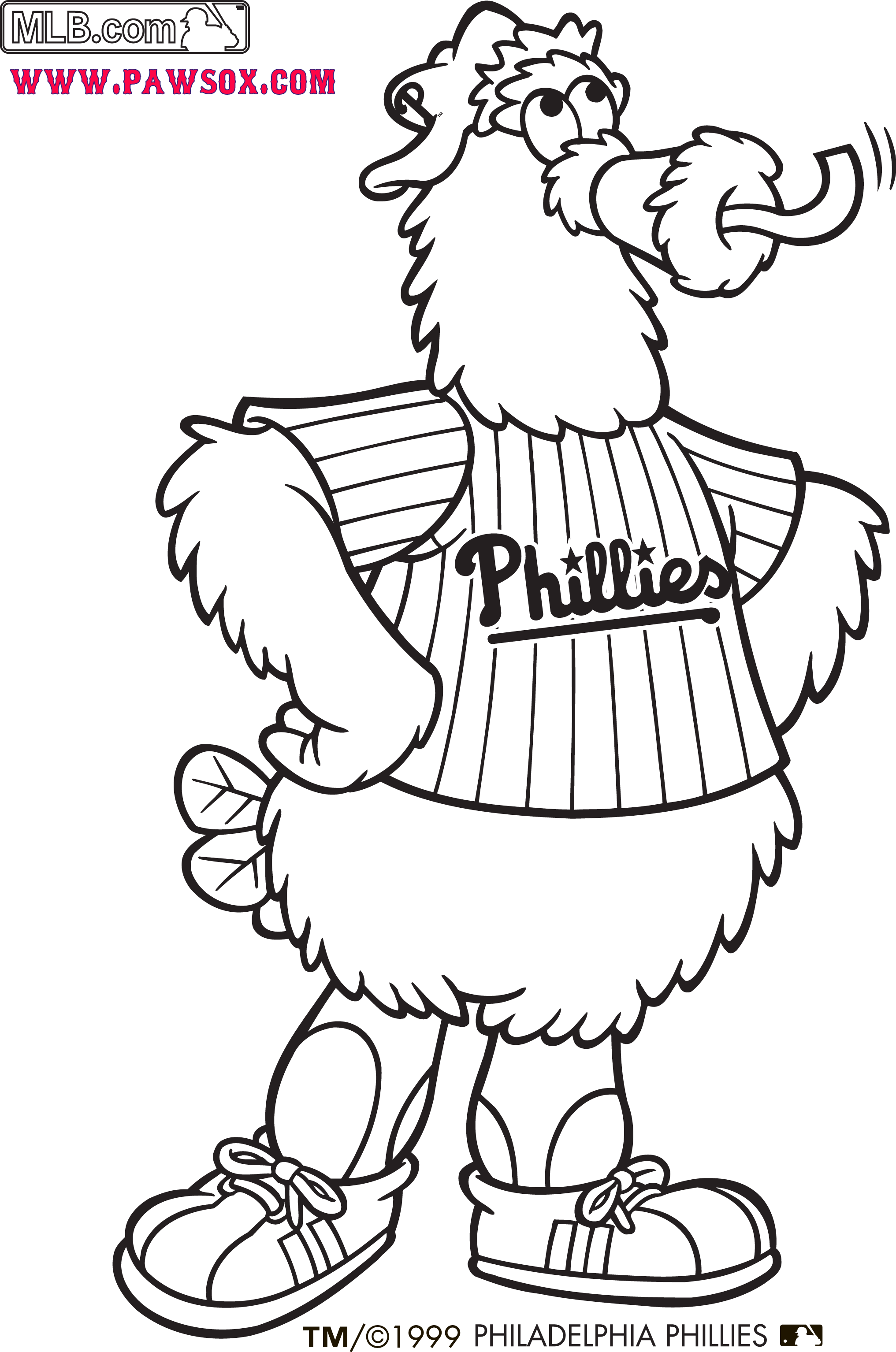 Philadelphia Phillies Phanatic Coloring Pages Sketch Coloring Page