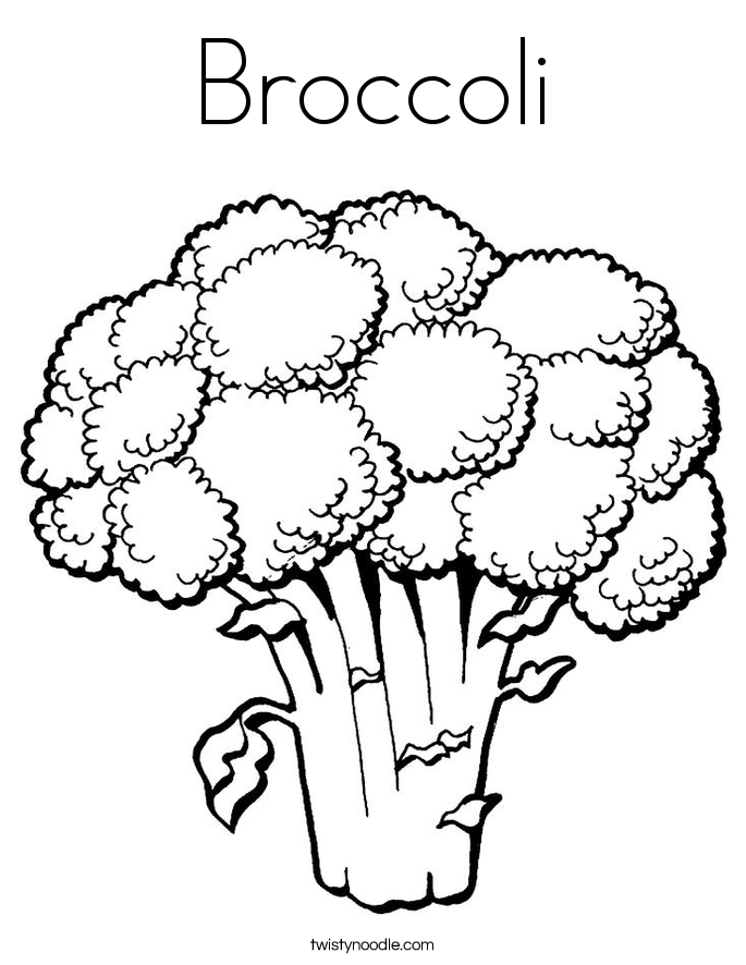 Broccoli Coloring Page - Twisty Noodle