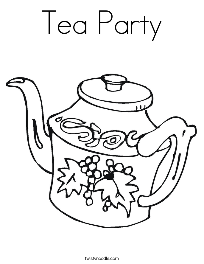 Tea Party Coloring Page - Twisty Noodle