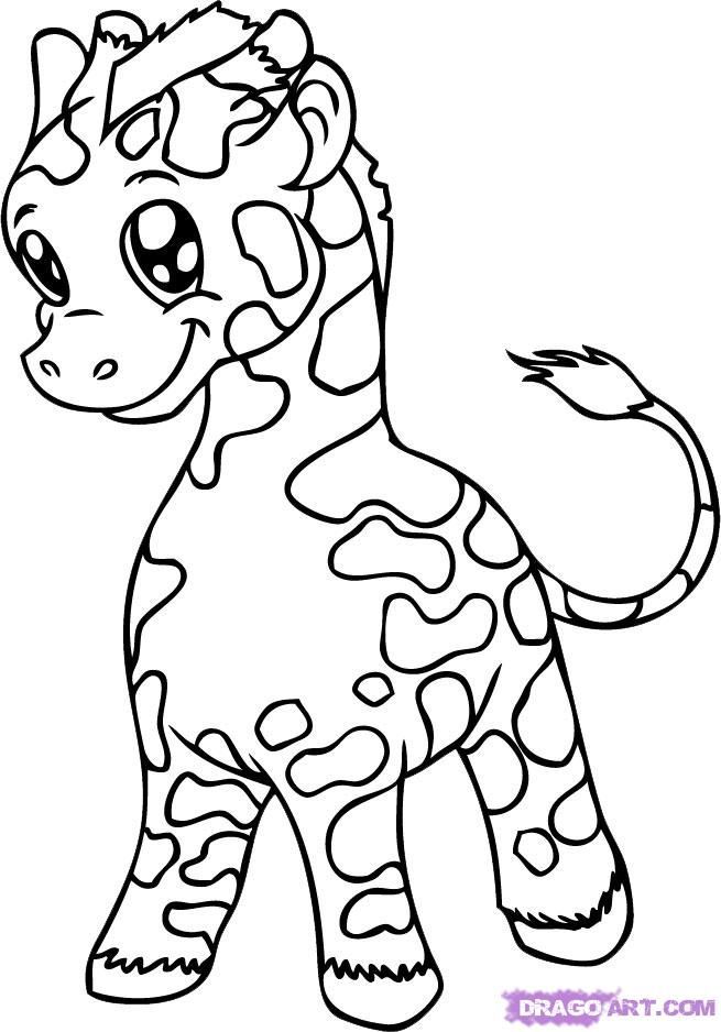 Cute Coloring Pages Of Giraffes - Coloring Home