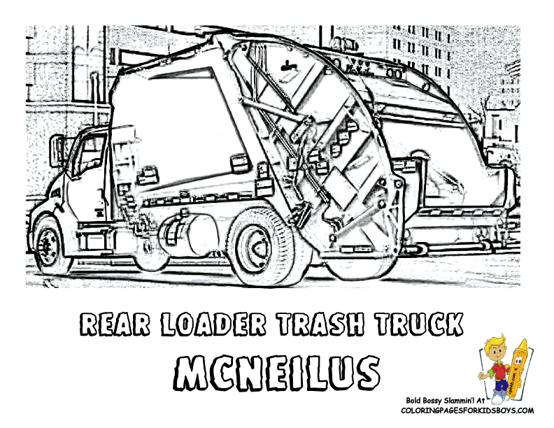 Garbage Truck Coloring Pages Free - Coloring Home