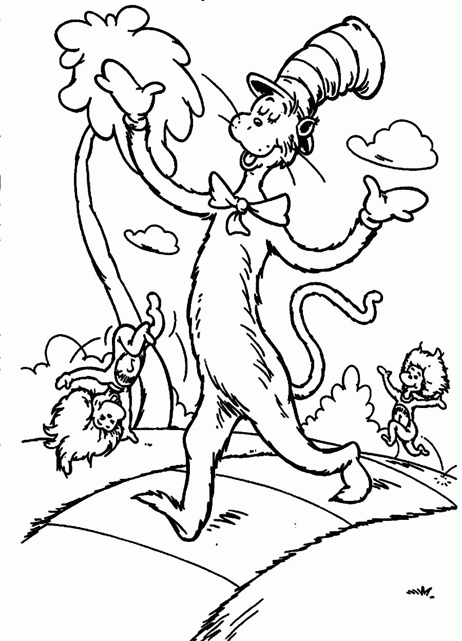 Coloring Pages Cat In The Hat Coloring Home