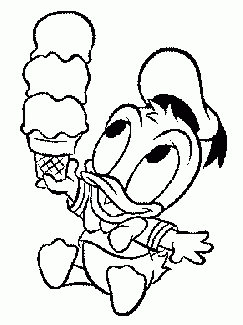 Minnie Having Ice Cream Coloring Page | Disney pages of ...