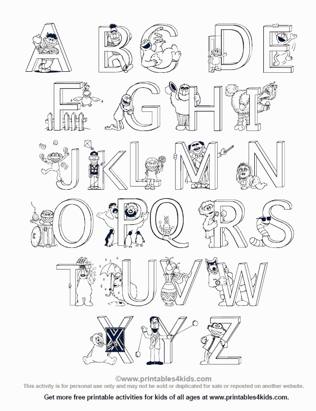 Free Printable Alphabet Coloring Pages A-Z - Coloring Home