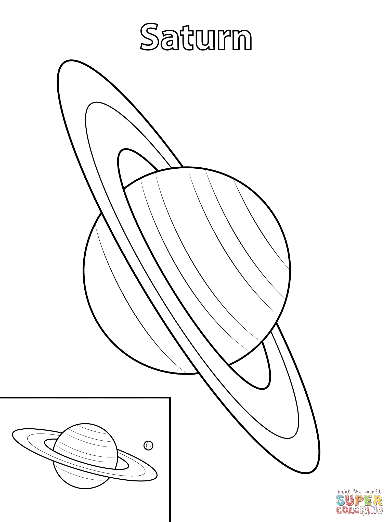 Saturn Planet coloring page | Free Printable Coloring Pages