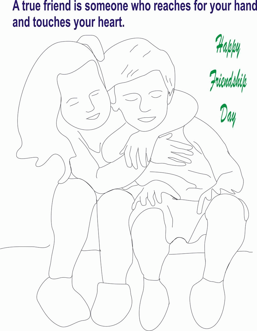 Happy Friendship Day Coloring Pages For Boys & Girls