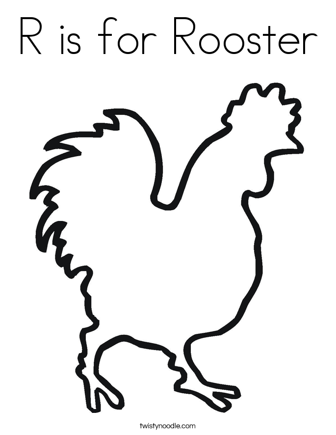 Rooster Coloring Page - Twisty Noodle