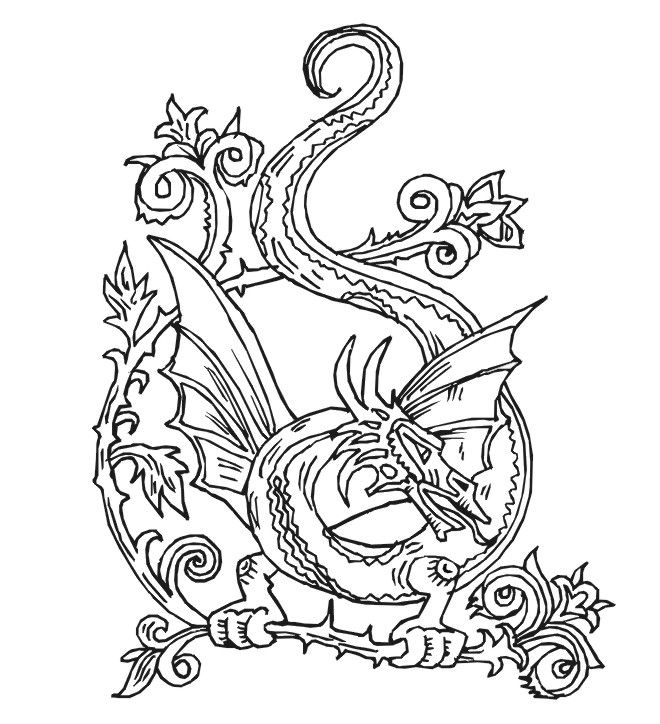 Free Printable Coloring Pages For Adults Advanced Dragons - Coloring Home