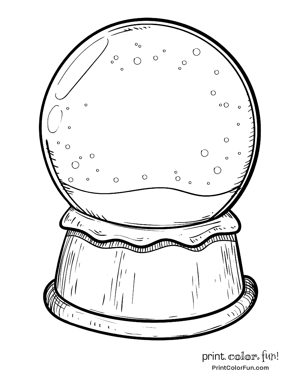 Blank snow globe coloring page - Print. Color. Fun!