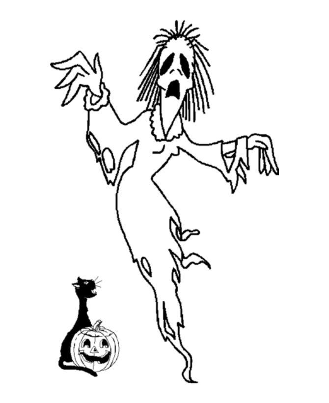 Very Scary Ghost Coloring Pages - Coloring Home