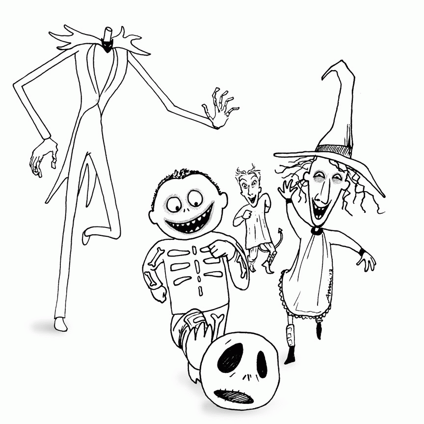 The Nightmare Before Christmas Coloring Pages Coloring Home