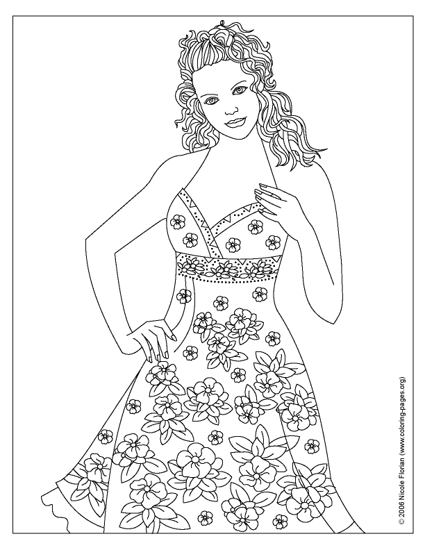 Dresses Coloring Pages 288 Free Printable Print