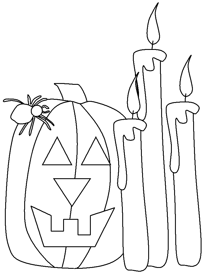pumpkin and candles coloring pages halloween ikids