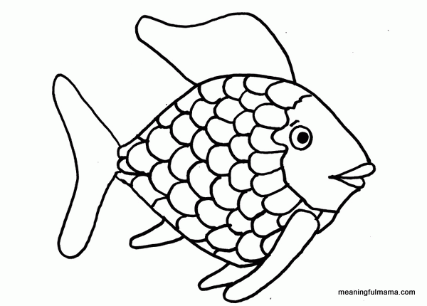 Rainbow fish coloring page for kids