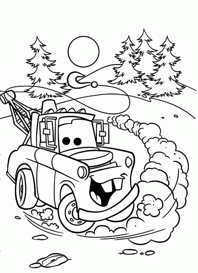 Cars Movie Tow Mater Cars Movie Coloring Page Mater Coloring 