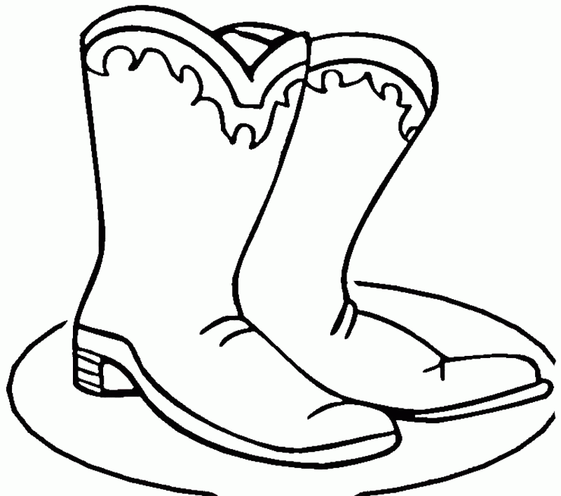 Printable Cowboy Winter Boots Coloring Page - Season coloring 