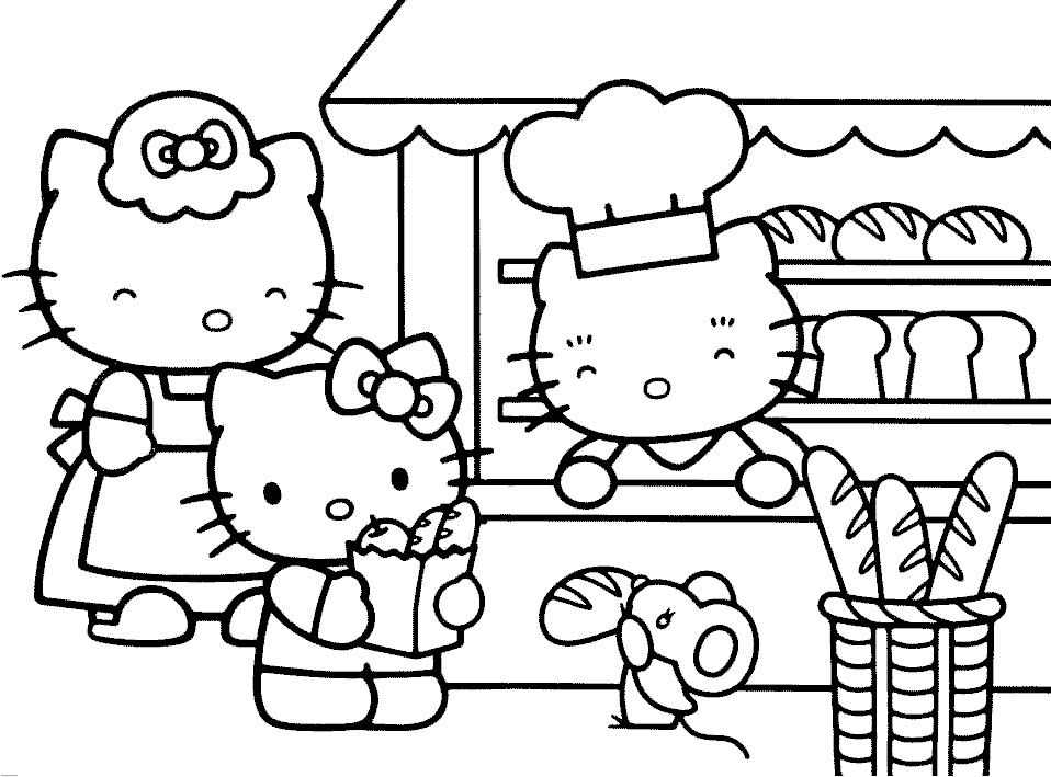 kitty easter Colouring Pages (page 3)