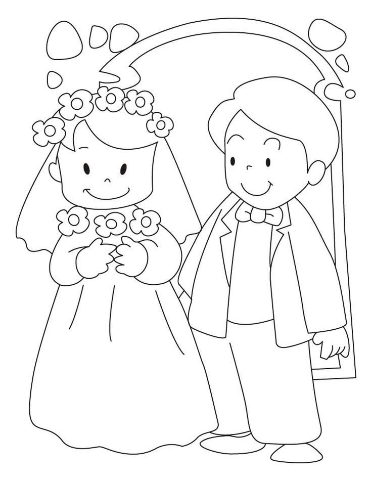 Bride And Groom Coloring Pages | Bridal shower