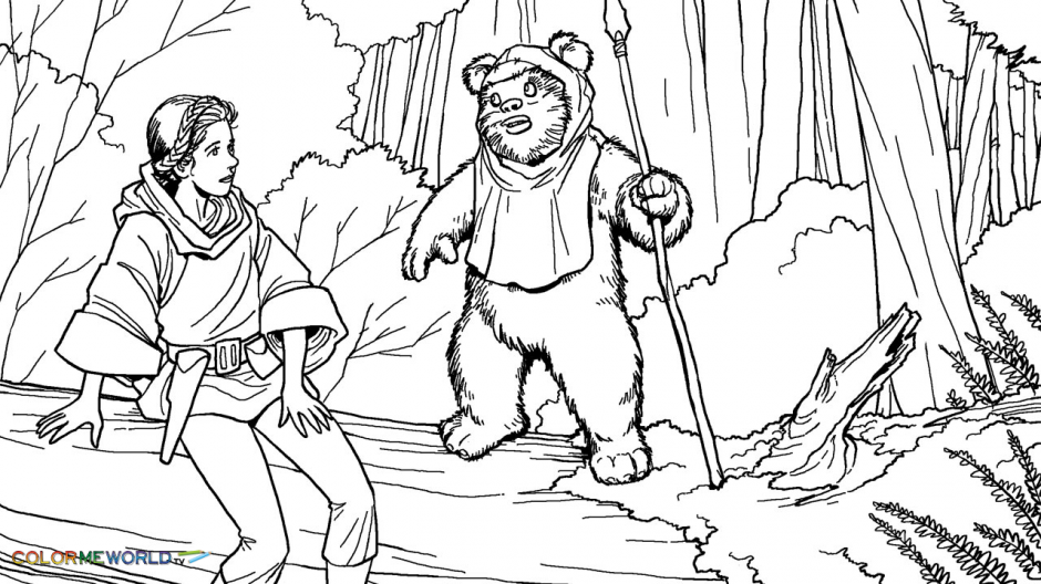 Forest Poster Luke Leia Han Star Wars Coloring Pages 140660 