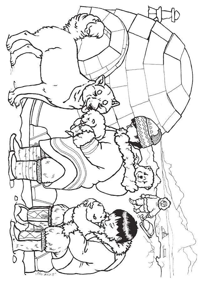 Three Snow Bears Husky Pups | Coloring pages
