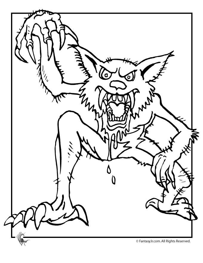 Werewolf Coloring Pictures - Coloring Home
