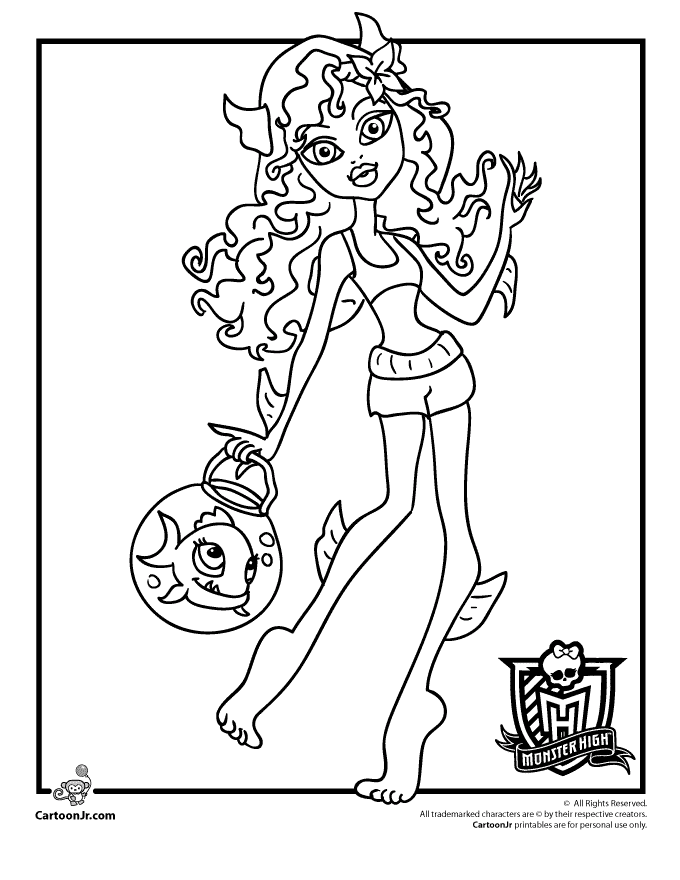 Lagoona Blue Monster High Coloring Pages | Cartoon Jr.
