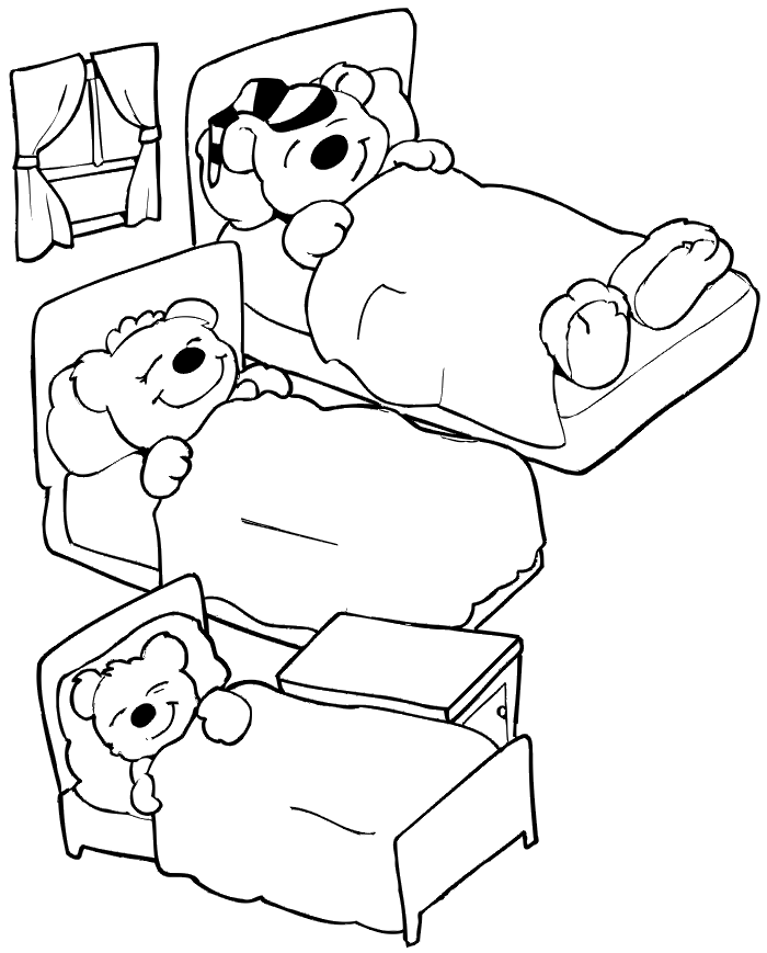 Goldilocks and the three bears coloring pages