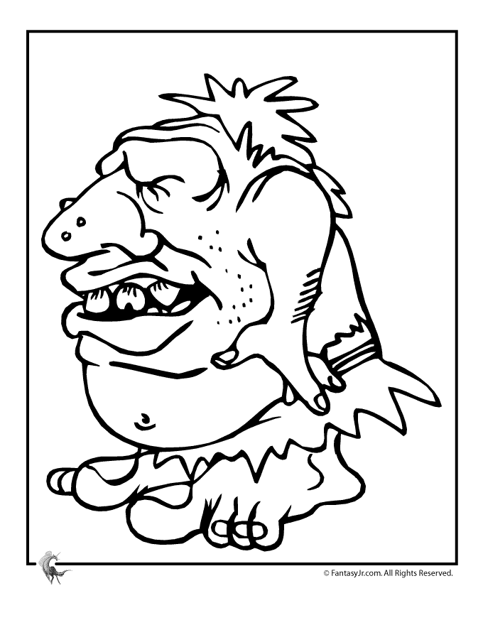 ugly troll Colouring Pages