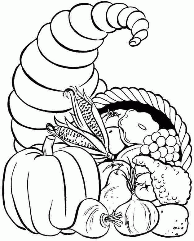 Thanksgiving Food Coloring Pages Printable For Preschool #
