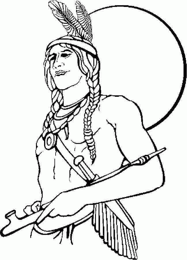 Thanksgiving Indian Colouring Sheets Printable For Toddler #2126.