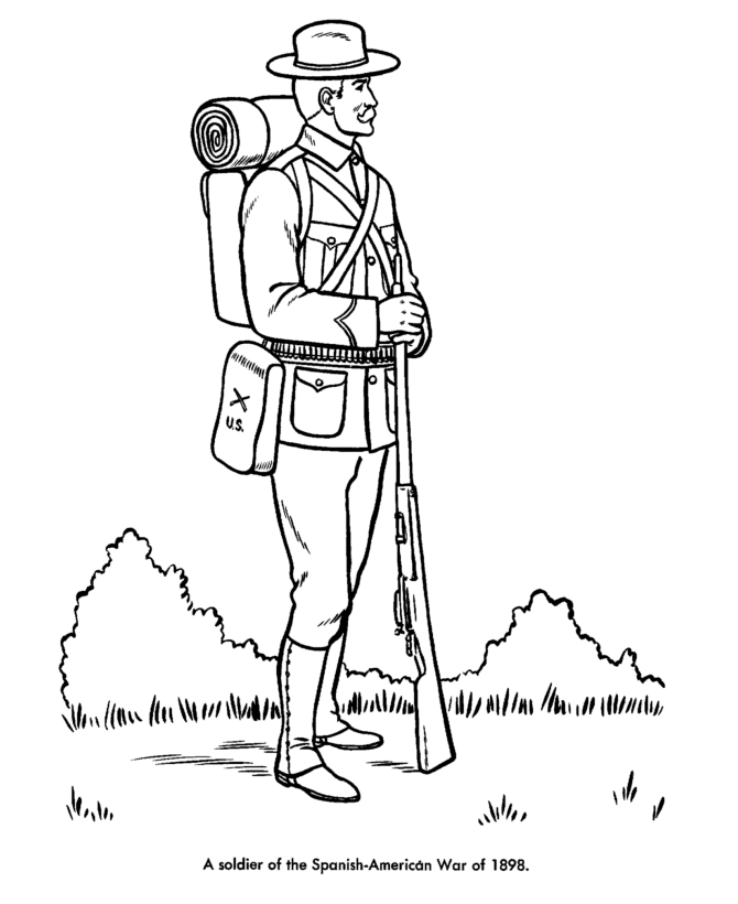 Veterans Day Coloring Pages - Spanish-American War Veterans 