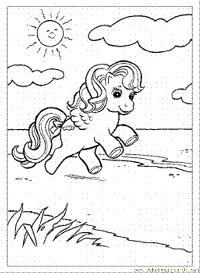 Coloring Pages Summer Vacation For Pony (Cartoons > Others) - free 