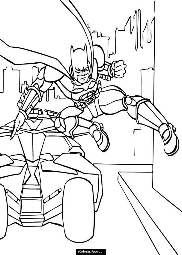 Batman Dark Knight Jumps Out of the Tumbler Batmobile Coloring ...