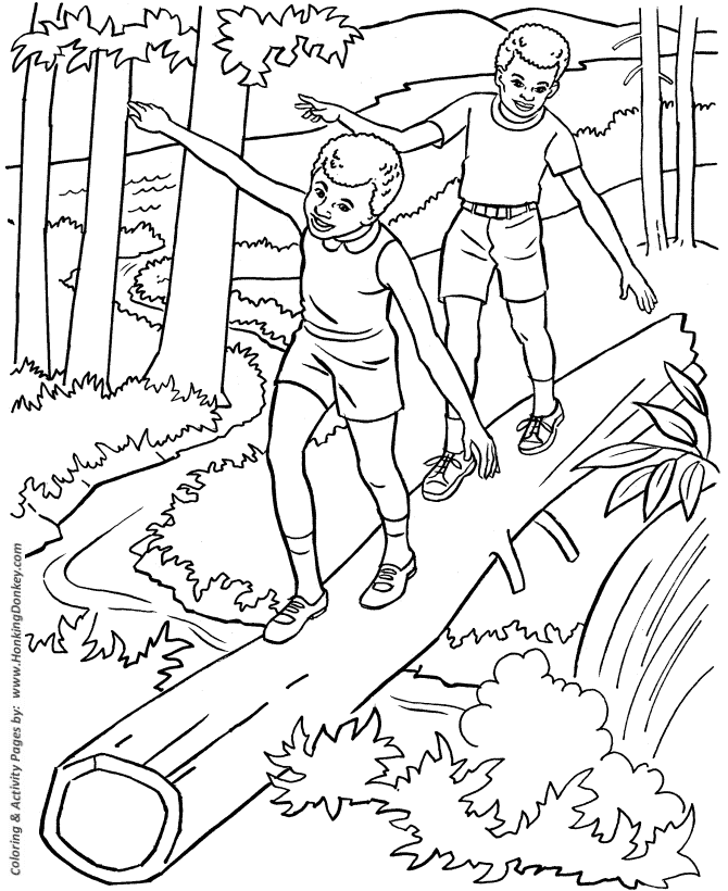 Summer Coloring - Nature hikes Coloring Page Sheets of the Summer 