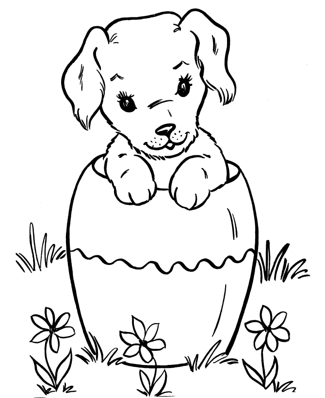 Printable Happy Birthday Coloring Pages With Dogs - Coloring Home