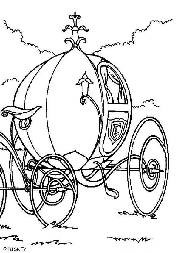 Cinderella coloring book pages - Majestic Coach