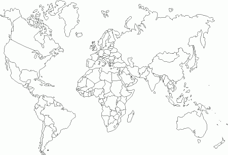 World Map Coloring Page For Kids