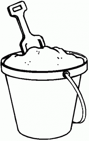 Fill Beach Bucket with Sand Coloring Pages: Fill Beach Bucket with ...