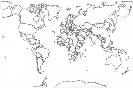 Map Of The World With Countries Coloring Page - High Quality ...