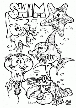 Water Animals - Coloring Pages for Kids and for Adults