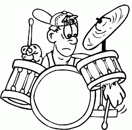 Drums And Drummer Coloring Page - Free Printable Coloring Pages ...
