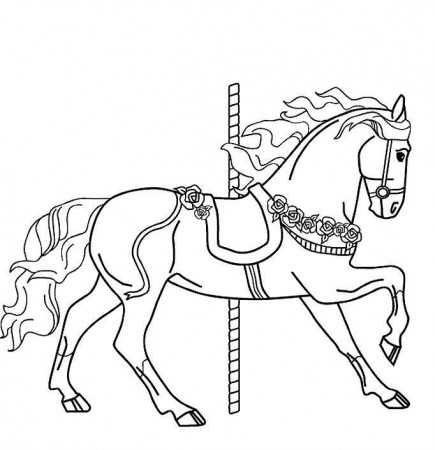 Merry Go Round | Horse coloring pages, Horse coloring, Free coloring pages