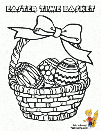 Easter Egg Basket Coloring Pages Empty Easter Basket Coloring ...