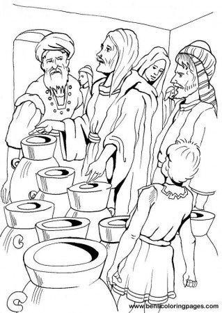 miracle at cana Colouring Pages