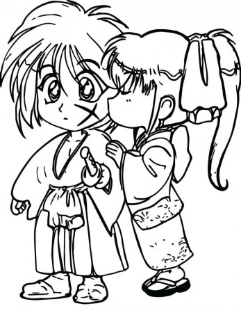 Anime Love Coloring Page - Free Printable Coloring Pages for Kids