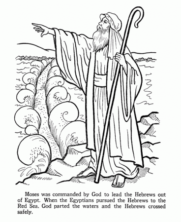 Moses parts the Red Sea - Old Testament Coloring Pages ...