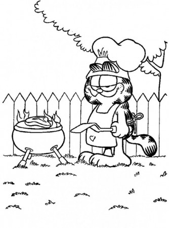 Garfield Was Cooking Coloring Page - Kids Colouring Pages