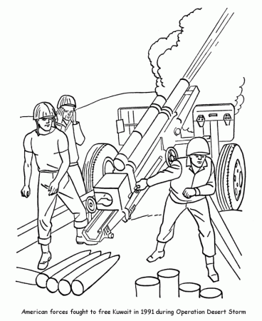 Veterans Day Coloring Pages - Gulf War I - Desert Storm Veterans 