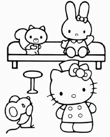 Hello Kitty Coloring Pages Print Printable Hello Kitty And 277854 